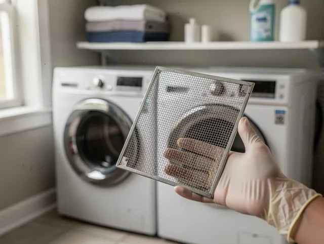 Foxborough Dryer Vent Cleaning specialist performing detailed lint trap cleaning service in Foxborough