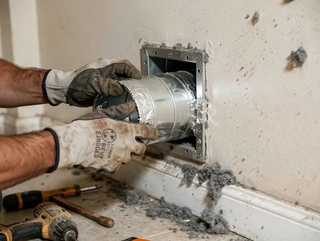 Professional dryer vent repair and installation by Foxborough Dryer Vent Cleaning in Foxborough